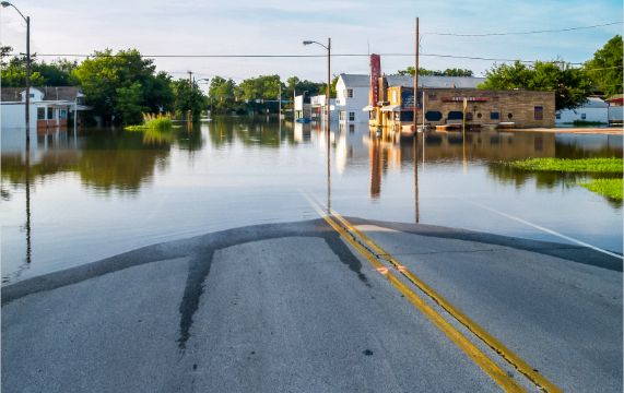 water flooded streets homes