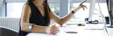 Woman in front of computer