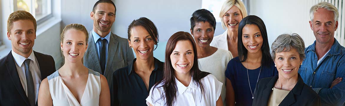 Employees smiling